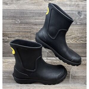 Crocs Rubber Wellie Rain Boot Black Mens Size 12 Slip-On Muck Chore Barn Boots